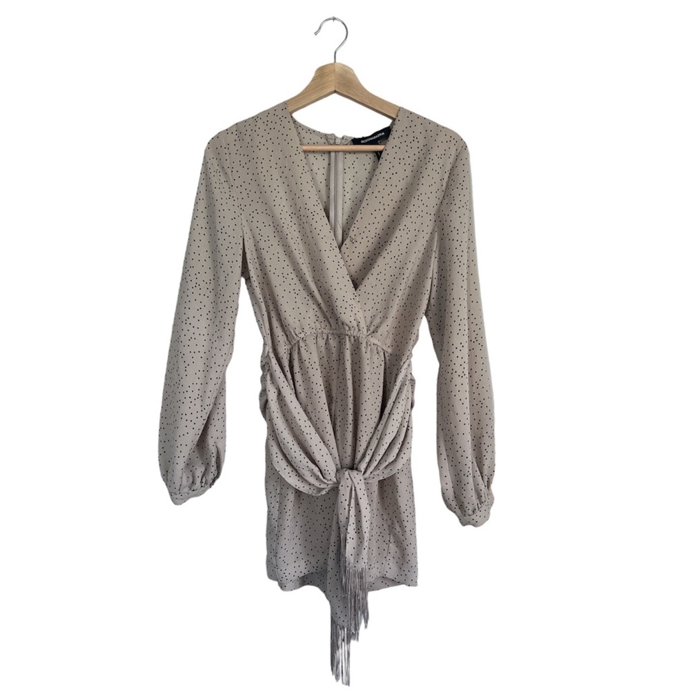BCBG Max Azria Romper Light Brown Camel Long Sleeve XS